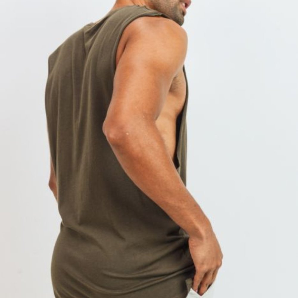 Olive Essential Muscle Tank - Picture 6 of 7